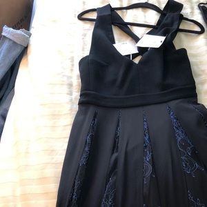 Tibi cutout crepe & silk Chantilly lace midi dress